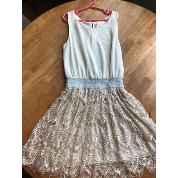 UO Fit & Flare mixed media lace dress - Picture 3 of 6